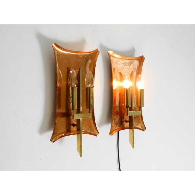 Copper Large Mid-Century Church Wall Lamps in Copper and Brass, 1950s, Set of 2 For Sale - Image 8 of 18