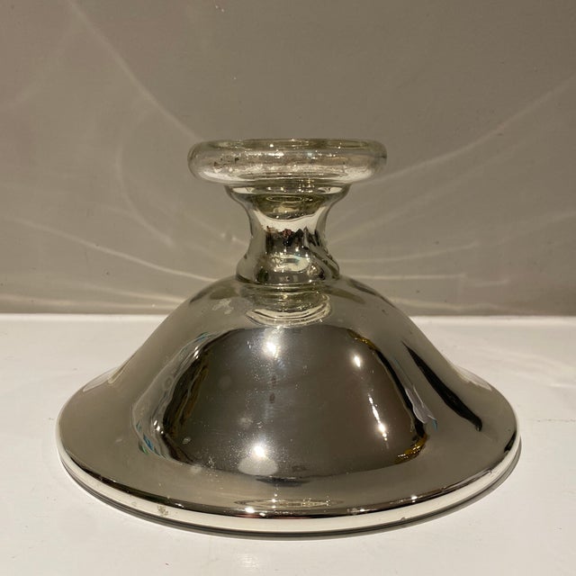 Antique Victorian Mercury Glass Footed Bowl For Sale In New York - Image 6 of 8