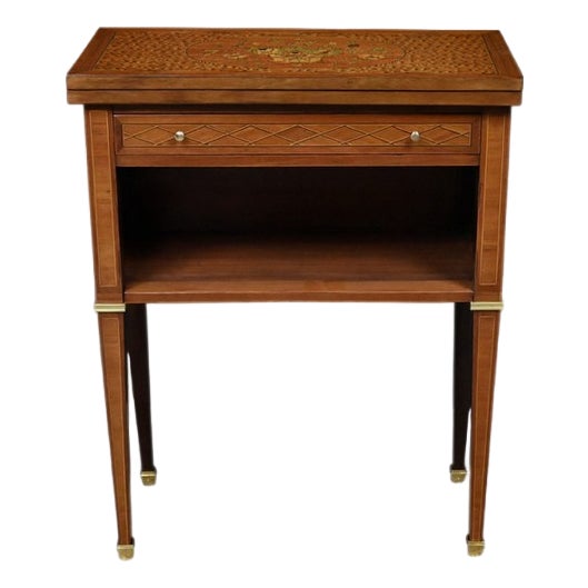 Small Early 20th Century Louis XVI Marquetry Games Table For Sale