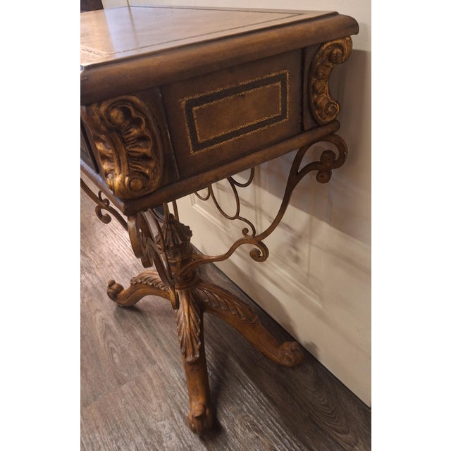 1990s Maitland -Smith Single Drawer Wine Testing Table With Iron Wine Rack For Sale In Boston - Image 6 of 6