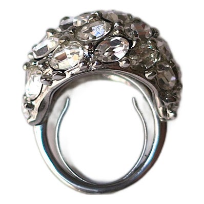 Kenneth Jay Lane Bombé Cocktail Ring, Circa 1990s, Size 6.5 For Sale