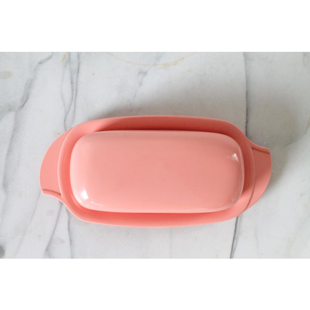 Mid-Century Modern Vintage Pink Lidded Butter Dish by Boonton For Sale - Image 3 of 7