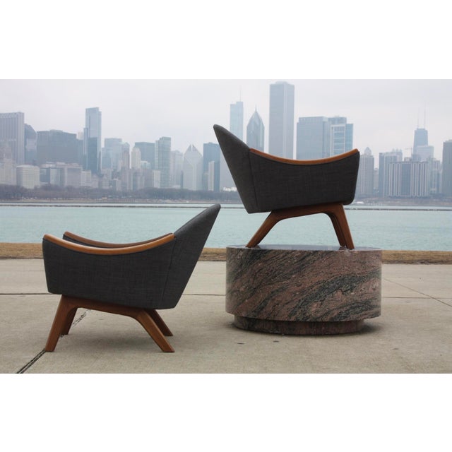 1970s Pair of Mid Century Adrian Pearsall Lounge Chairs Model 1806-C for Craft Associates For Sale - Image 5 of 7
