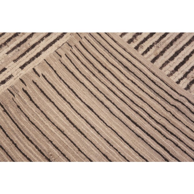 Magnificent Large Size Geometric Design Grey Color Modern Contemporary Area Rug, Country of Origin: Central Asia, Circa...