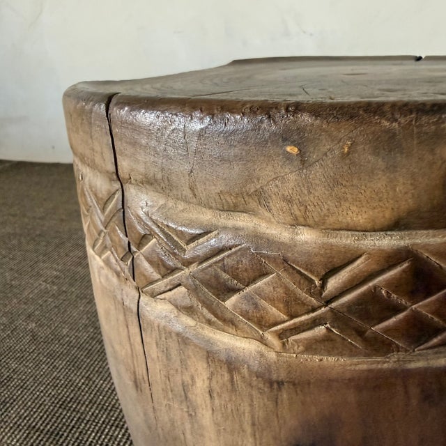 Wood Vintage Solid Walnut Reclaimed Side Table 61626e For Sale - Image 7 of 8