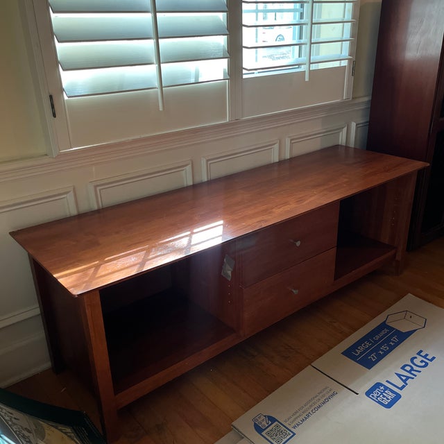 Ethan Allen Contemporary Media Console Attributed to Ethan Allen For Sale - Image 4 of 12