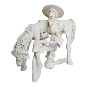Italian Modernist Don Quixote & Horse Porcelain Sculpture