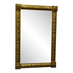 19th Century American Split Baluster Faux Bamboo Giltwood Mirror