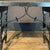 Bought in France, this lovely Spanish black side table or console table boasts hand made wrought-iron stretchers. This...