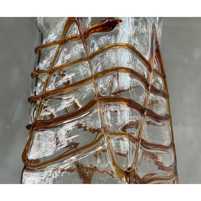 Fulvio Bianconi Large Sculptural Murano Glass Vase attributed to Fulvio Bianconi for A.V. Mazzega, Italy, 1950s For Sale - Image 4 of 12