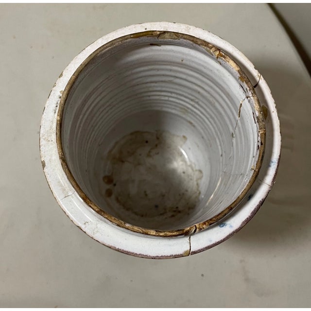 Rare Antique 18th Century Handmade U Laurinum Apothecary Pottery Drug Store Jar For Sale - Image 15 of 15