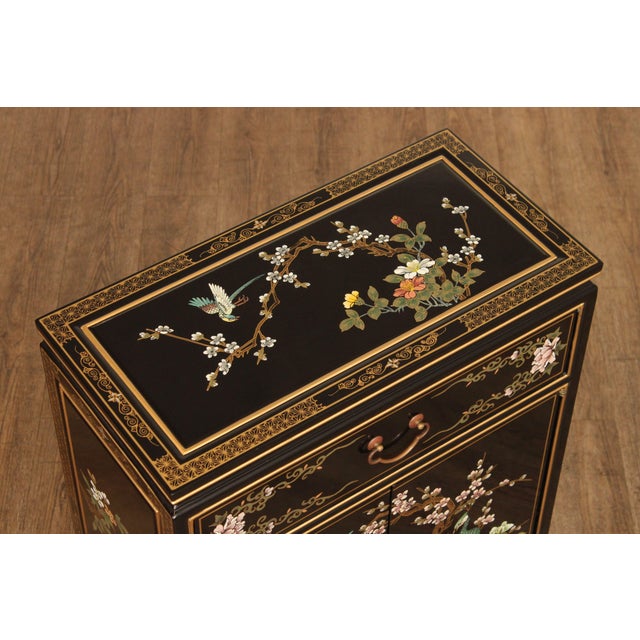 Asian Black Lacquer Storage Chairish