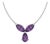 Natural Amethyst Floral Necklace - February Birthstone Dainty Necklace For Sale