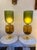 Contemporary Pair of Brass and Murano Glass Green Shades Lamps, Italy For Sale - Image 4 of 11