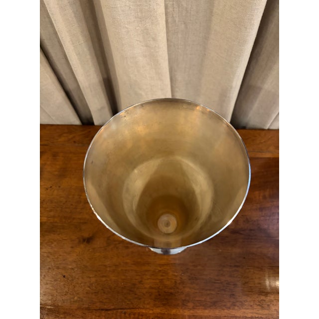 Vintage Silver-plated trumpet vase bearing H.R.W Fink signature stamp.
