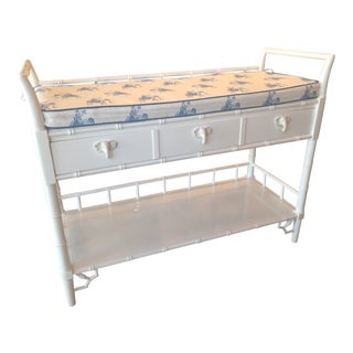 Vintage Lilly Pulitzer Boys Faux Bamboo White Lacquered Baby Changing Table For Sale