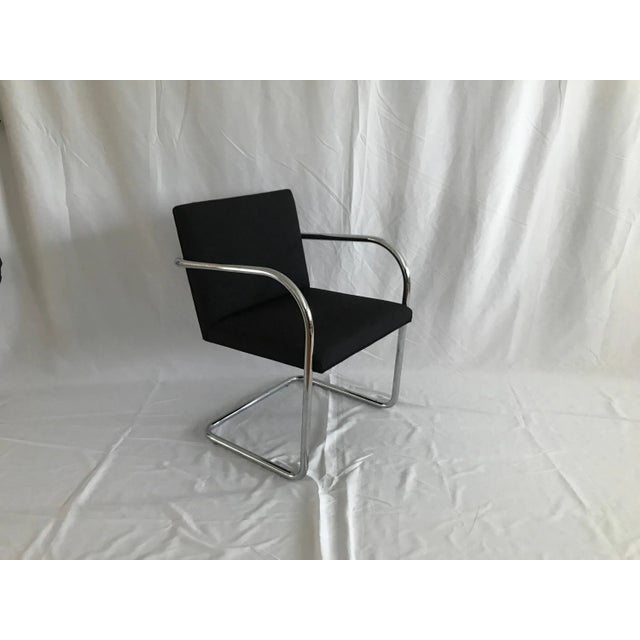 Silver Knoll Studios Ludwig Mies Van Der Rohe's Brno Tubular Chair Original Charcoal Fabric For Sale - Image 8 of 8