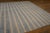 Striking Example of Minimalist With Multi Blue Stripe Dhurrie Style Antique Indian Cotton Rug For Sale - Image 4 of 11