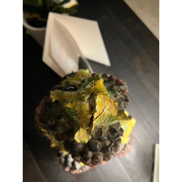 1970s Handcrafted Italian Capodimonte Style Porcelain Grape Harvest Sculpture For Sale - Image 4 of 7