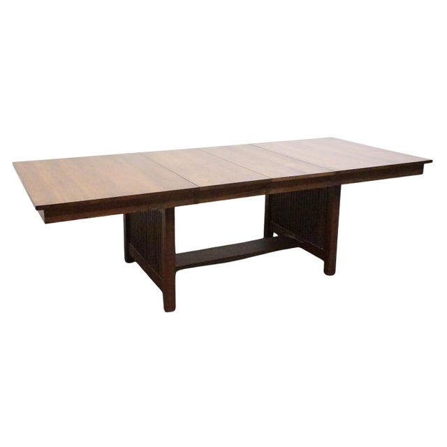 CANADEL FURNITURE Solid Oak Mission Style Arts & Crafts 102" Trestle Dining Table 8020BC-BRA000-PTA - Made in Canada 30.5"...