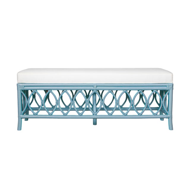 Aqua Lillian Bench - Pool Blue For Sale - Image 8 of 8