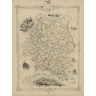 Map of Russia with Vignettes of the Neoskoi Prospect, 1851 For Sale