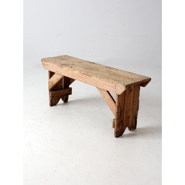 This vintage farmhouse bench adds a rustic touch to kitchens or hallways. Made from natural, unfinished pine, it brings...