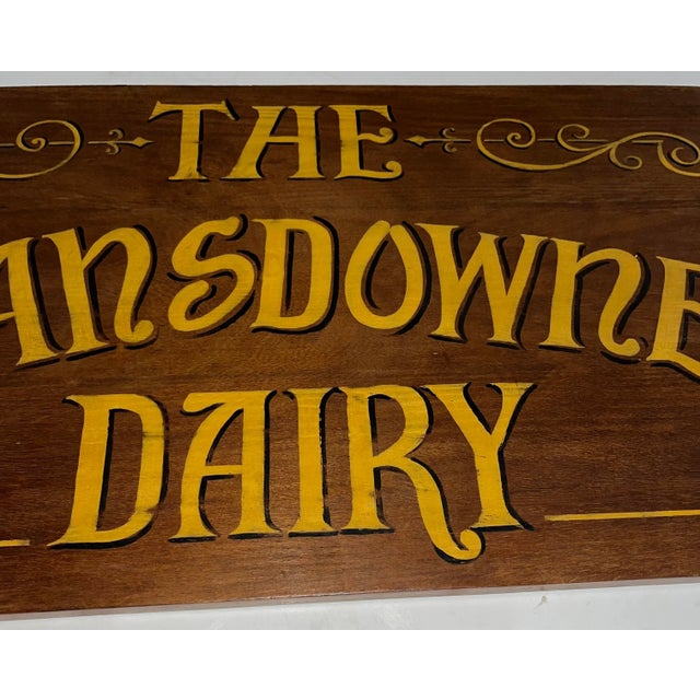 Wood 2000s The Lansdowne Dairy English Painted Sign on Wood For Sale - Image 7 of 9