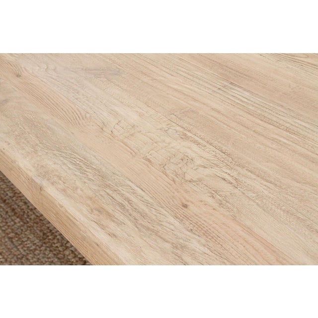 1990s Grand Estate Reclaimed Bleached Wood Dining Table For Sale - Image 5 of 13