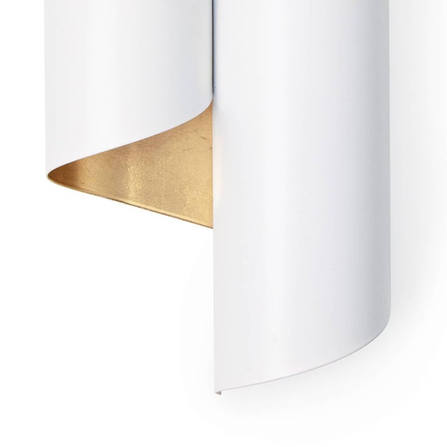 Regina Andrew Folio Aluminum Sconce, White & Gold For Sale - Image 4 of 7