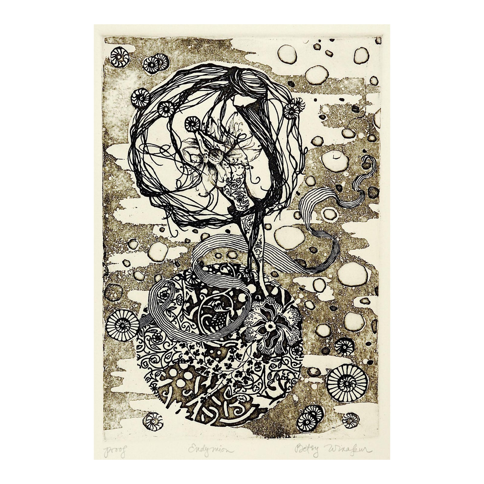 Abstract Botanical Etching Chairish