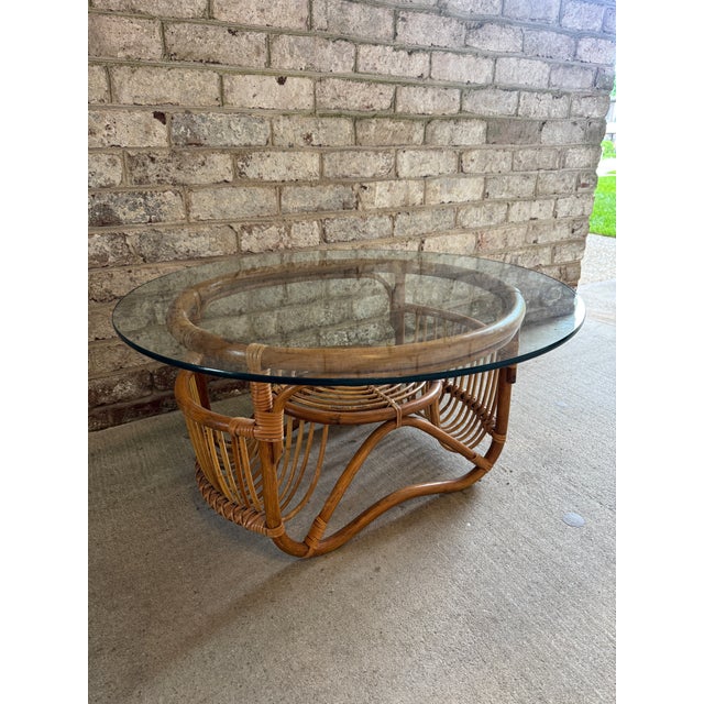 Vintage Bamboo Coffee Table For Sale - Image 4 of 18