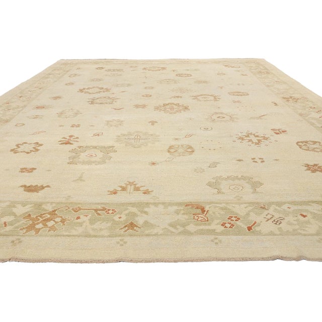 Contemporary Vintage Modern Turkish Oushak Rug - 10'09 X 15'00 For Sale - Image 3 of 9
