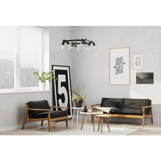 Pipeline 8-Light Unique Modern Wagon Wheel Chandelier For Sale In Atlanta - Image 6 of 8