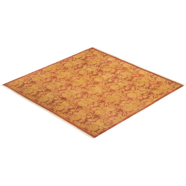 Pink Mogul Collection Hand-Knotted Area Rug - Pink 4' 7" x 4' 9" For Sale - Image 8 of 9