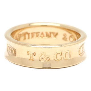 1997 Tiffany & Co Band Thick Ring, 18k Yellow Gold, Ring Size 6 For Sale