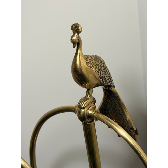 Anthropologie Anthropologie Ida Peacock Brass 2 Towel Freestanding Hand Towel Holders For Sale - Image 4 of 7