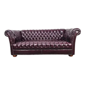 1970s Leather Tufted Chesterfield Sofa