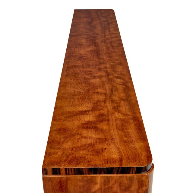 1950s Mid-Century Scandinavian Teak and Zebrawood Low Open Bookcase, 1950 For Sale - Image 5 of 11