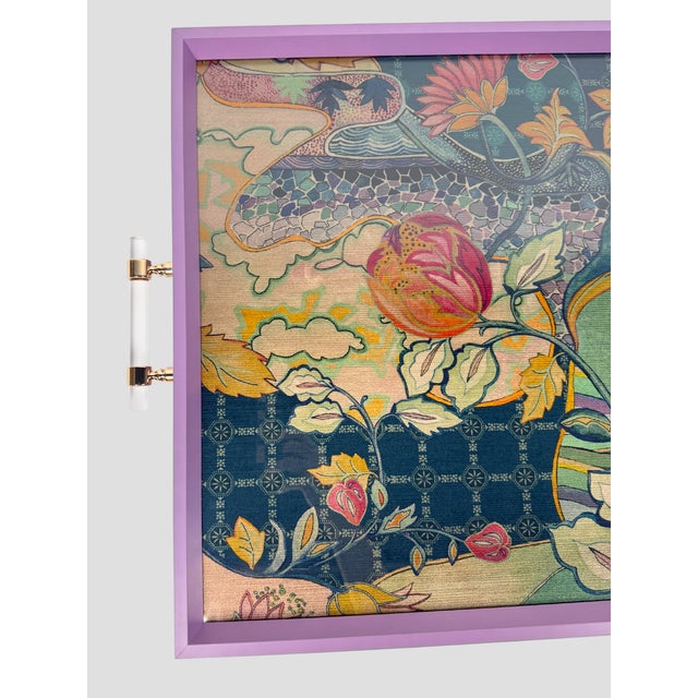 Traditional Osborne & Little Trebah Velvet Tray Acrylic Handles For Sale - Image 3 of 10