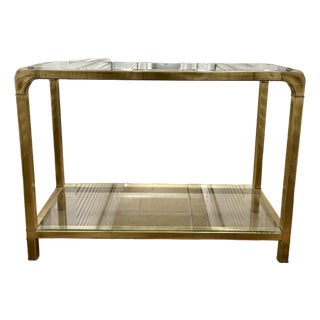 Vintage Brass Console Table After Mastercraft For Sale