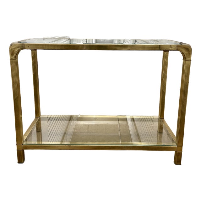 Vintage Brass Console Table After Mastercraft For Sale