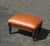 French Provincial Vintage French Provincial Burnt Orange Leather Footstool For Sale - Image 3 of 12