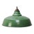 1950s Vintage French Industrial Pendant Lamp in Green Enamel with Brass Top For Sale - Image 5 of 5