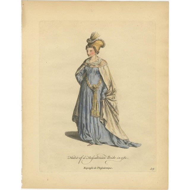 Jefferys, Thessalonian Bride Costume, Engraving, 1749 For Sale - Image 3 of 9