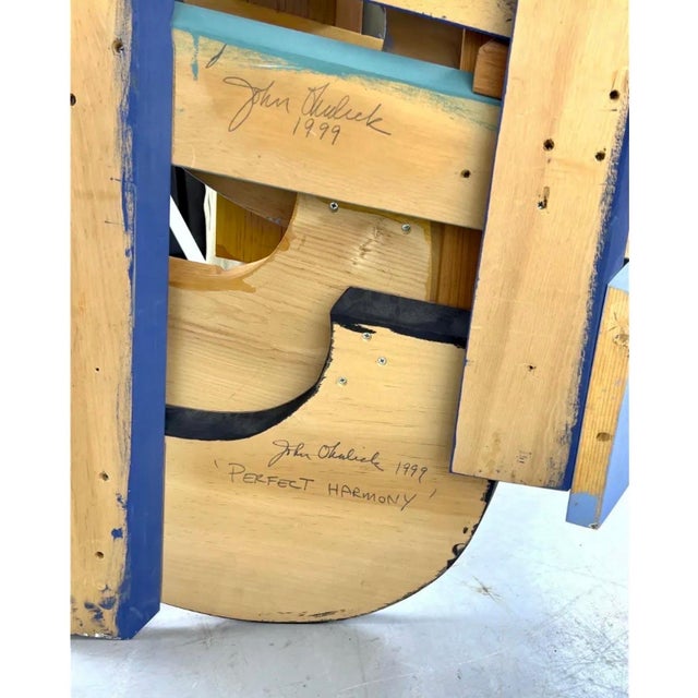 John Okulick, Large Abstract Wood Sculpture Colorful Wooden Painting John Okulick Wall Hanging For Sale - Image 18 of 18