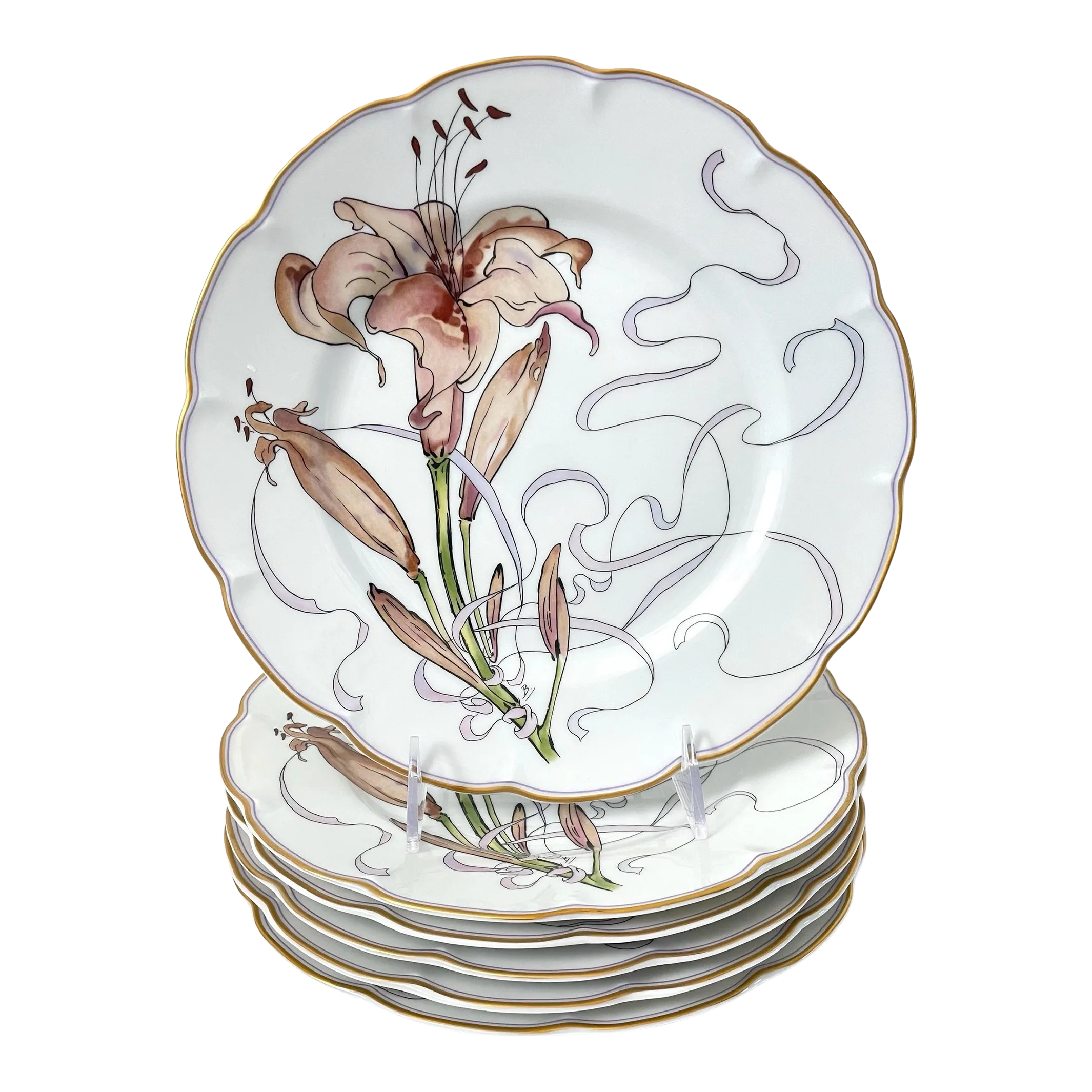Haviland Limoges Lys Fleurs Et Rubans Limited Edition Lily Dinner