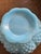 Mid-Century Modern Vintage Fenton Blue Opalescent Hobnail Candle Bowl For Sale - Image 3 of 3