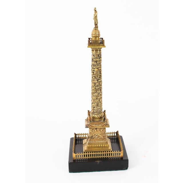 Antique 19th Century Grand Tour French Ormolu Bronze Model of Vendome Column For Sale - Image 9 of 18