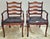A Mid 20th Century Pair of French Country Mahogany and Vinyl Upholstered Ladderback Armchairs from Woodward and Lothrop...